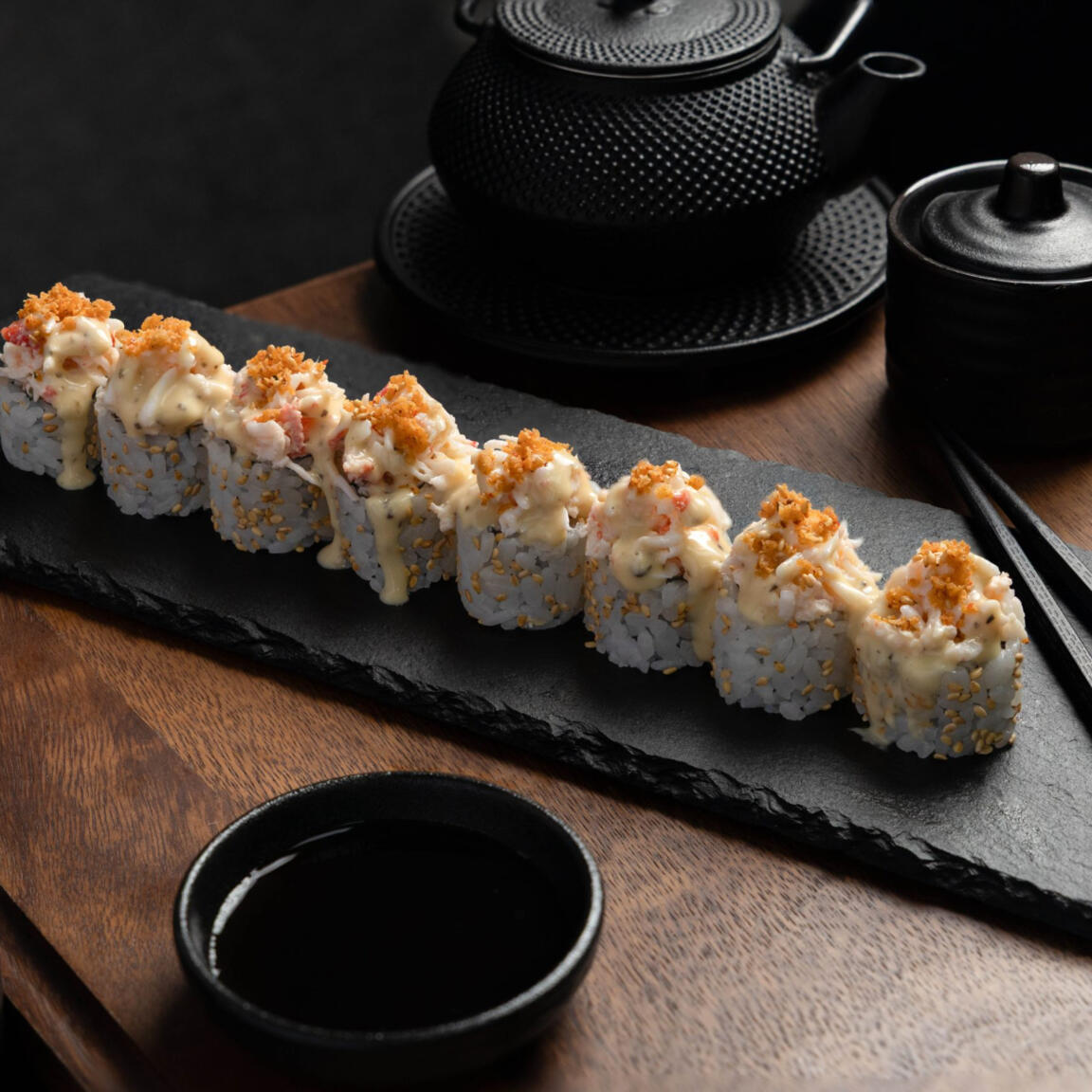 Crab Avocado Truffle Sushi Roll