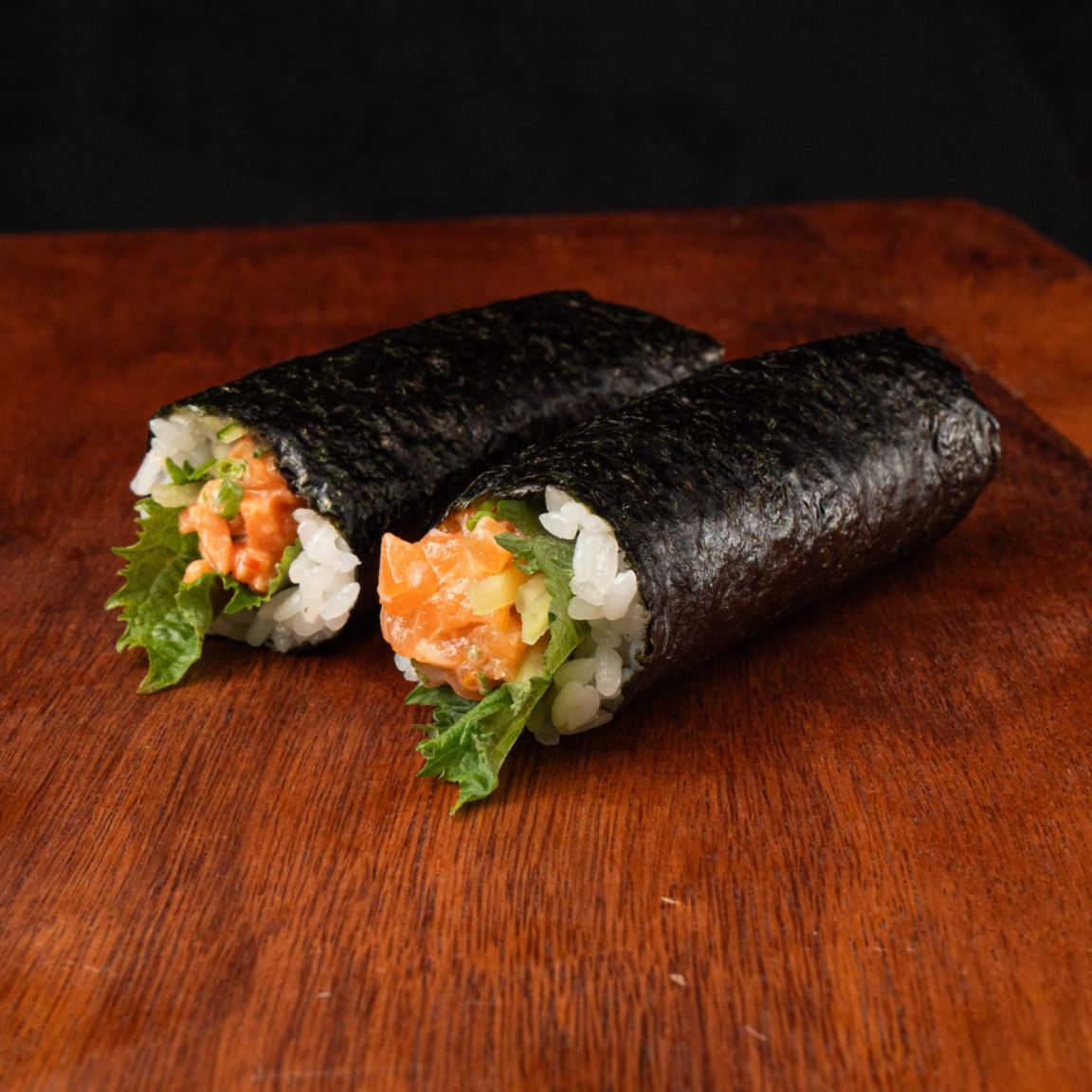 Spicy Salmon Sushi Hand Roll