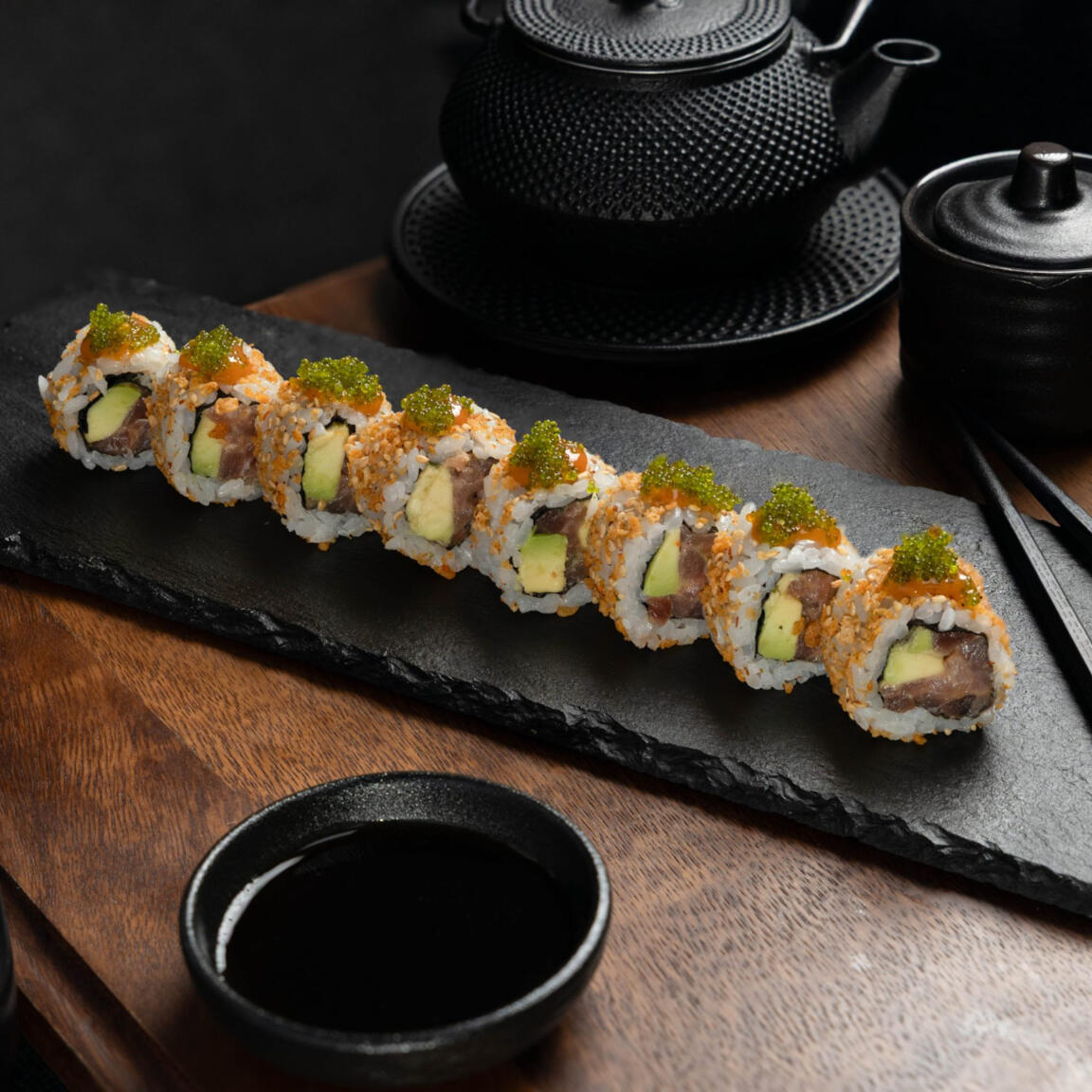 Spicy Tuna Avocado Sushi Roll