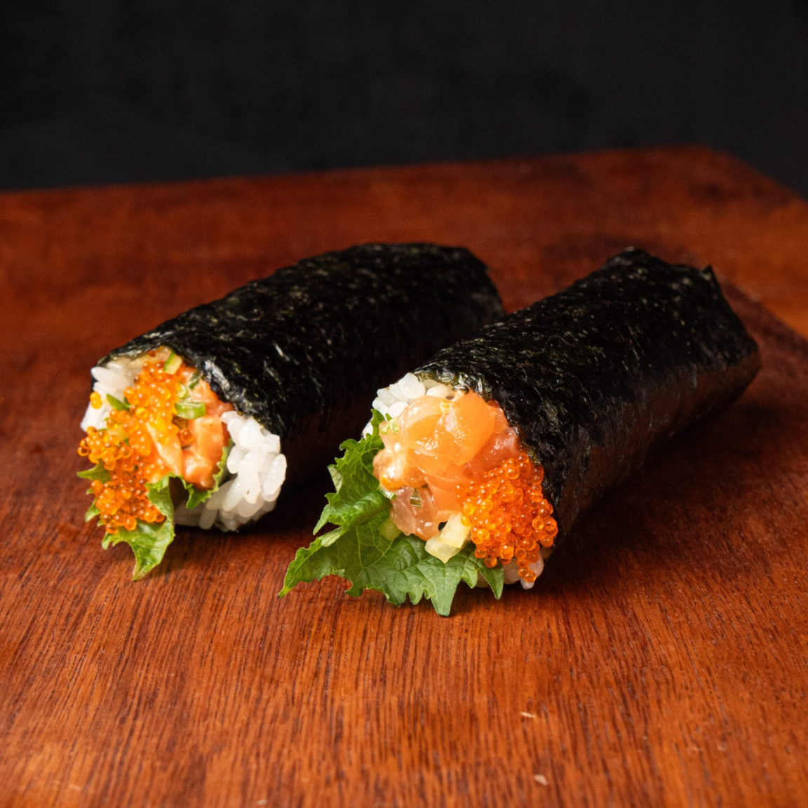Salmon Tobiko Sushi Hand Roll
