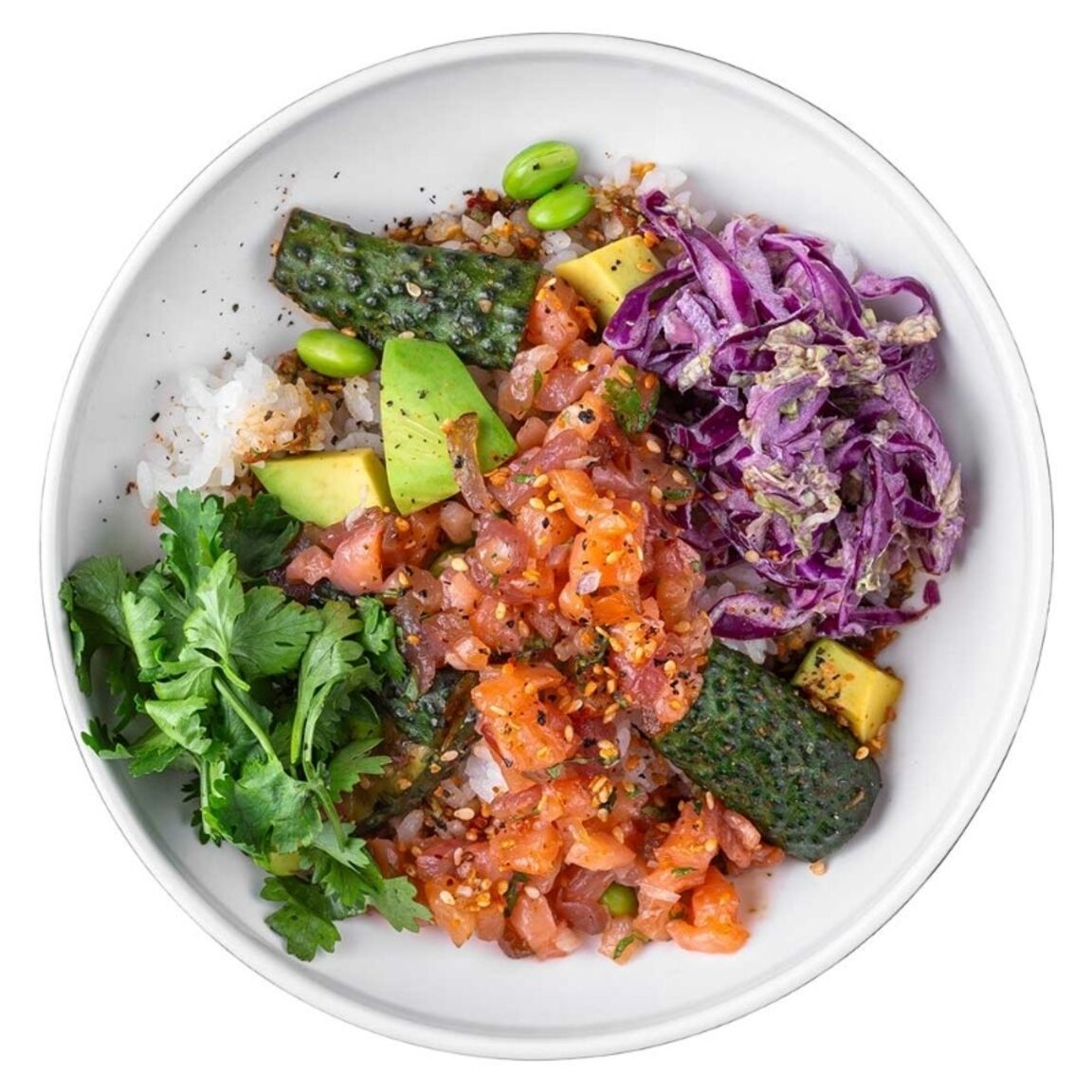 Красивая картинка Поке с семгой и тунцом Мияги Севастополь