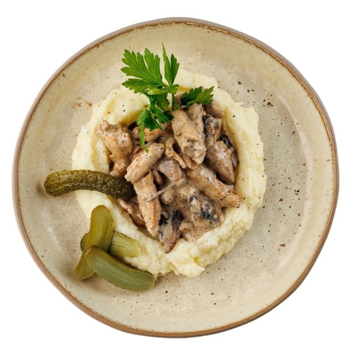 Красивая фотография Бефстроганов из курицы Мияги Ялта