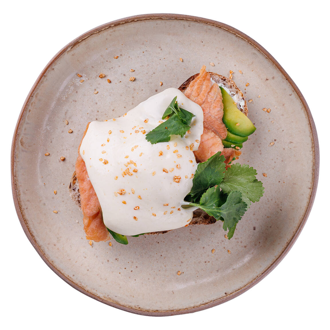 Красивая картинка Брускетта с жареной семгой Мияги Севастополь