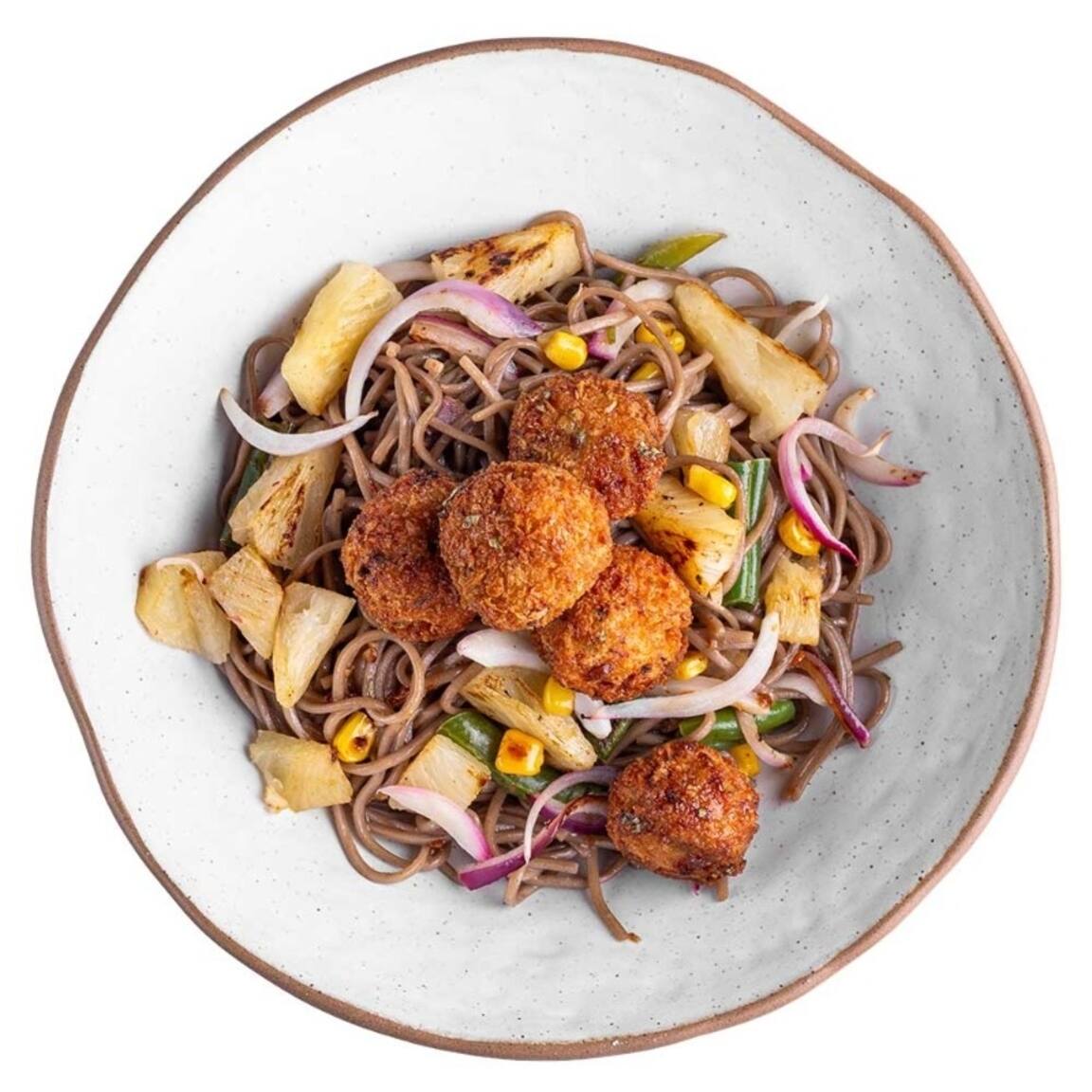 Красивая картинка Фишболы с овощами в кисло-сладком соусе Мияги Севастополь