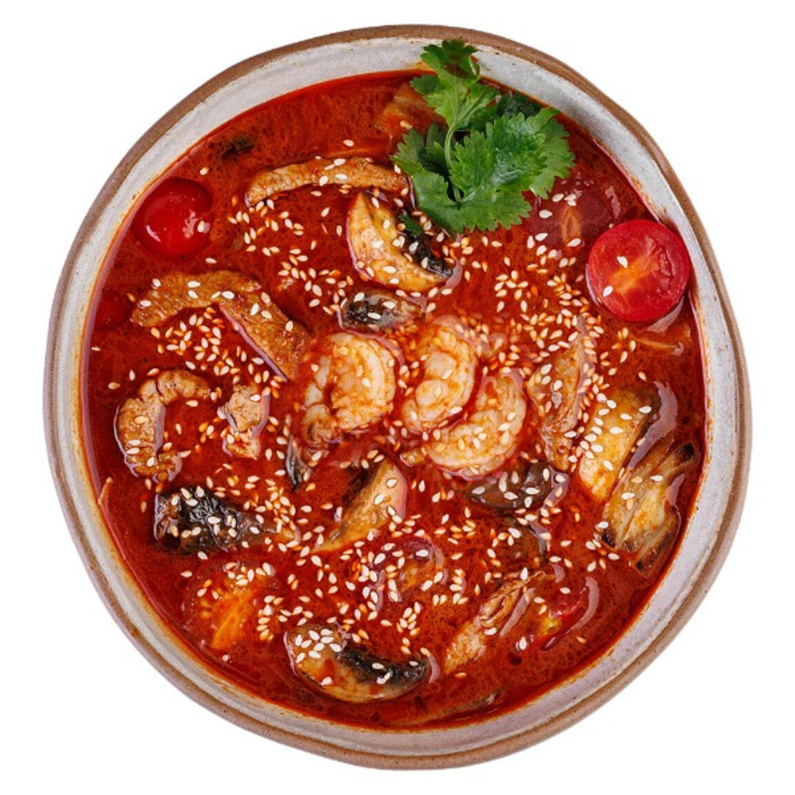 Суп Том Ям с курицей и тигровой креветкой 340гр