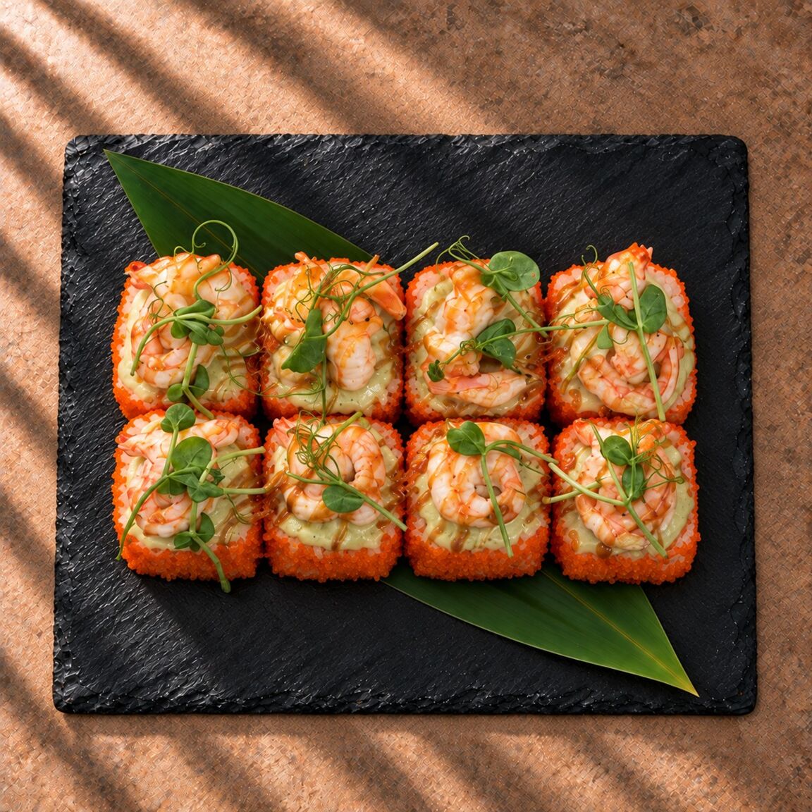 Запеченный с креветкой и васаби